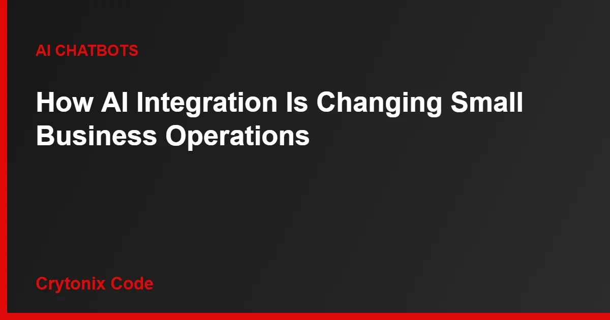Crytonix Code blog graphic for AI integration for small business article