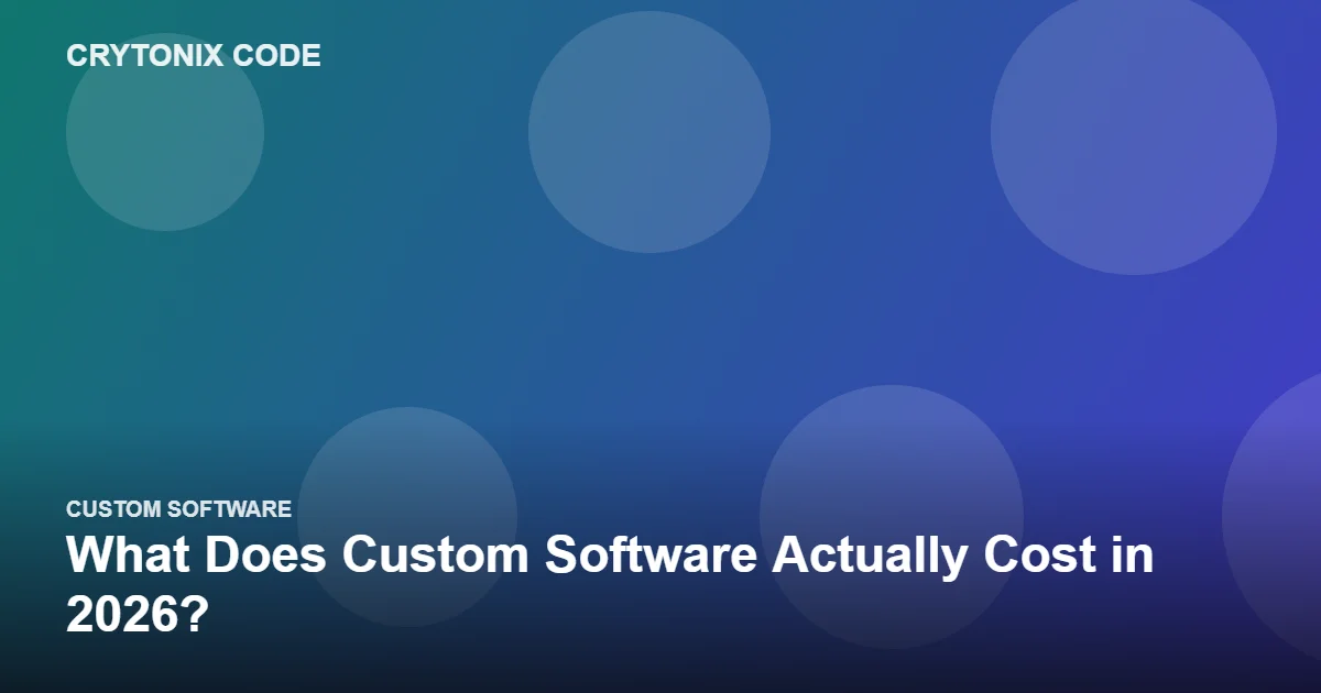 Custom software development cost in 2026